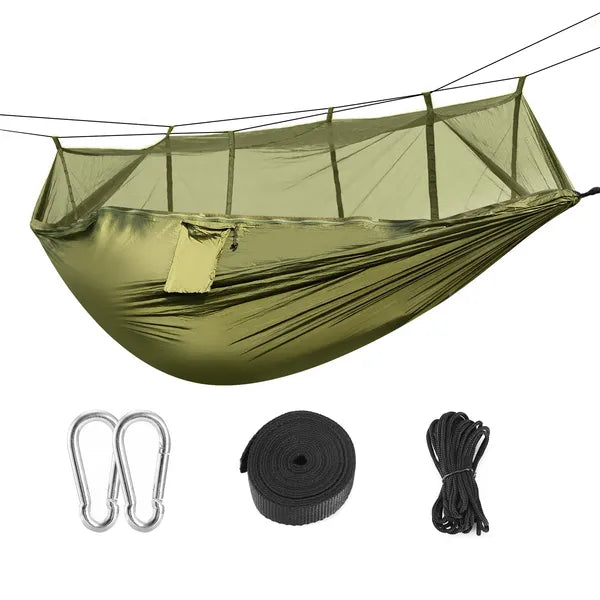 2-Person Camping Hammock with Mosquito Net, 210T Parachute N - view 3