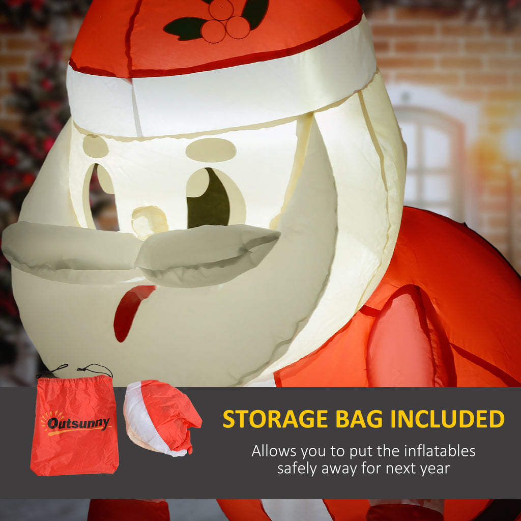 Inflatable Santa Holding Wreath with LED Lights, Hanging Chr - view 5