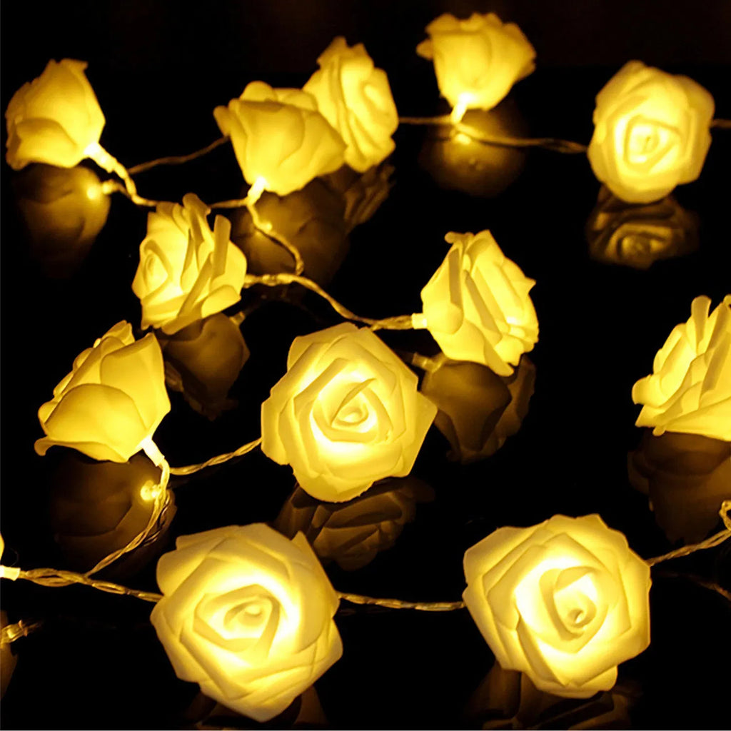 Rose Flower String Lights 2-Pack, 10 ft 20 LED Each, Battery - view 7