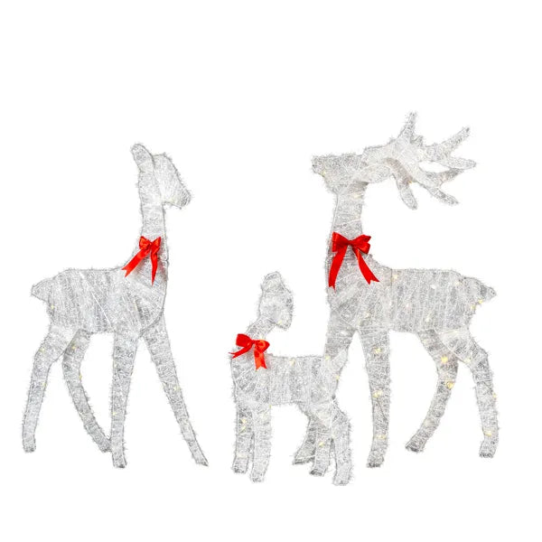 Lighted Tinsel Reindeer Family 3-Piece Set, Outdoor Christma - view 5