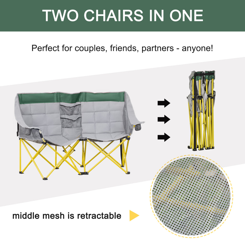 Loveseat Camping Chair for Two, Oversized Folding Lawn Chair - view 6