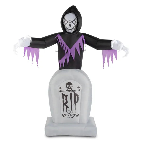 8 ft Inflatable Grim Reaper and Tombstones with LED Lights,  - view 3