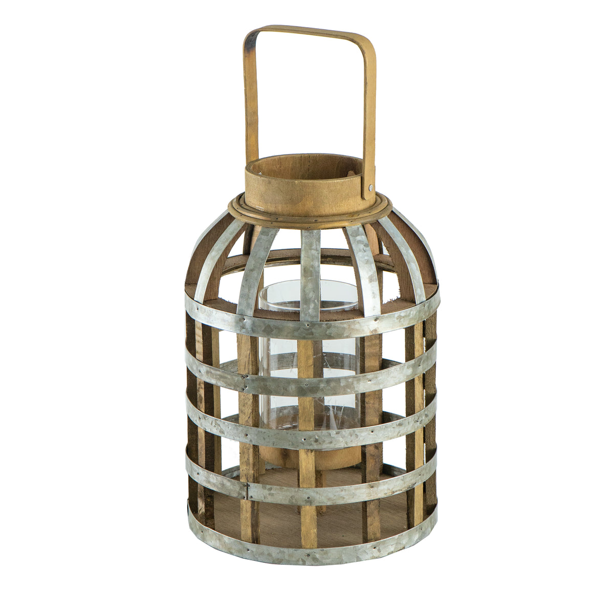 Wooden Lantern with Handle, Rustic Candle Lantern for Indoor - view 5