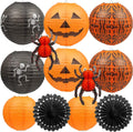Halloween Paper Lanterns 12-Pack, Jack-o-Lantern, Spider and - view 1