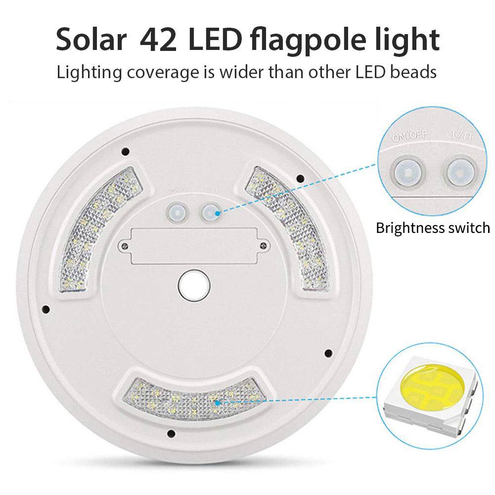 42 LED Solar Flagpole and Camp Light, Adjustable Outdoor Sol - view 5