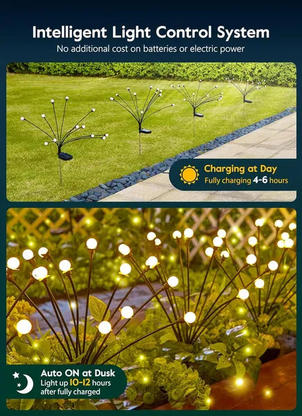 Solar Firefly Garden Lights 4-Pack, 48 LED Swaying Lights fo - view 5