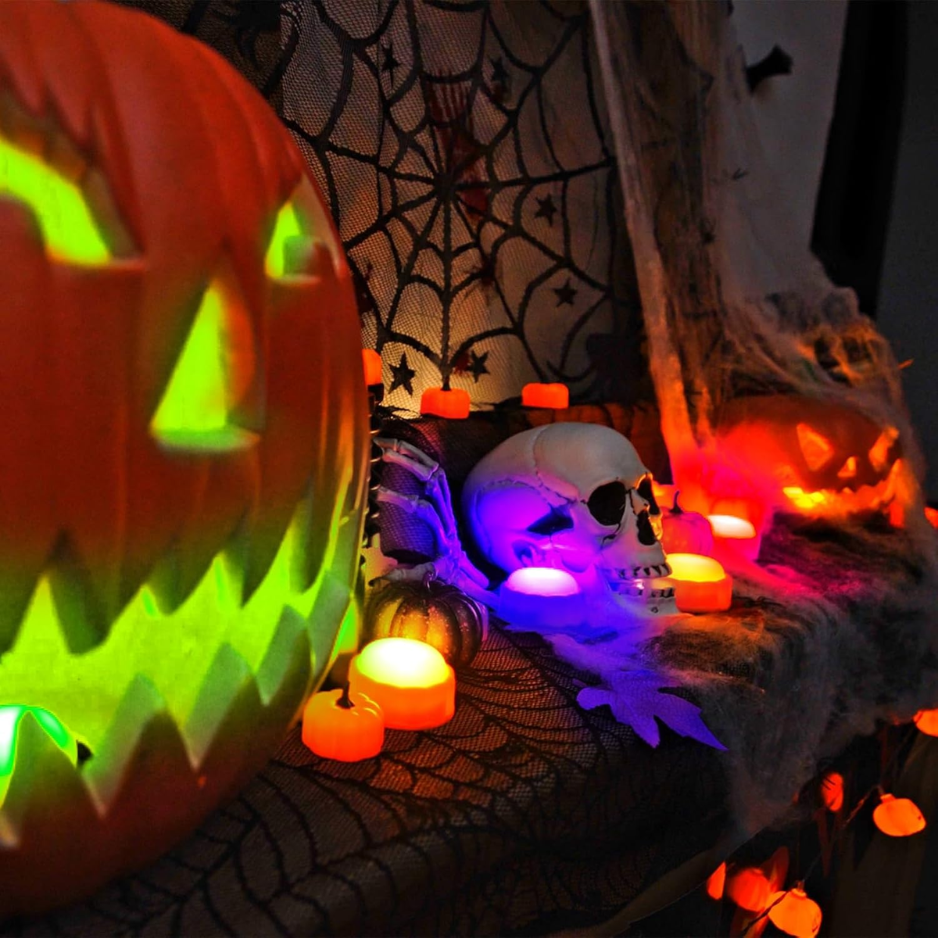 Color-Changing LED Pumpkin Lights with Remote and Timer, Jac - view 3