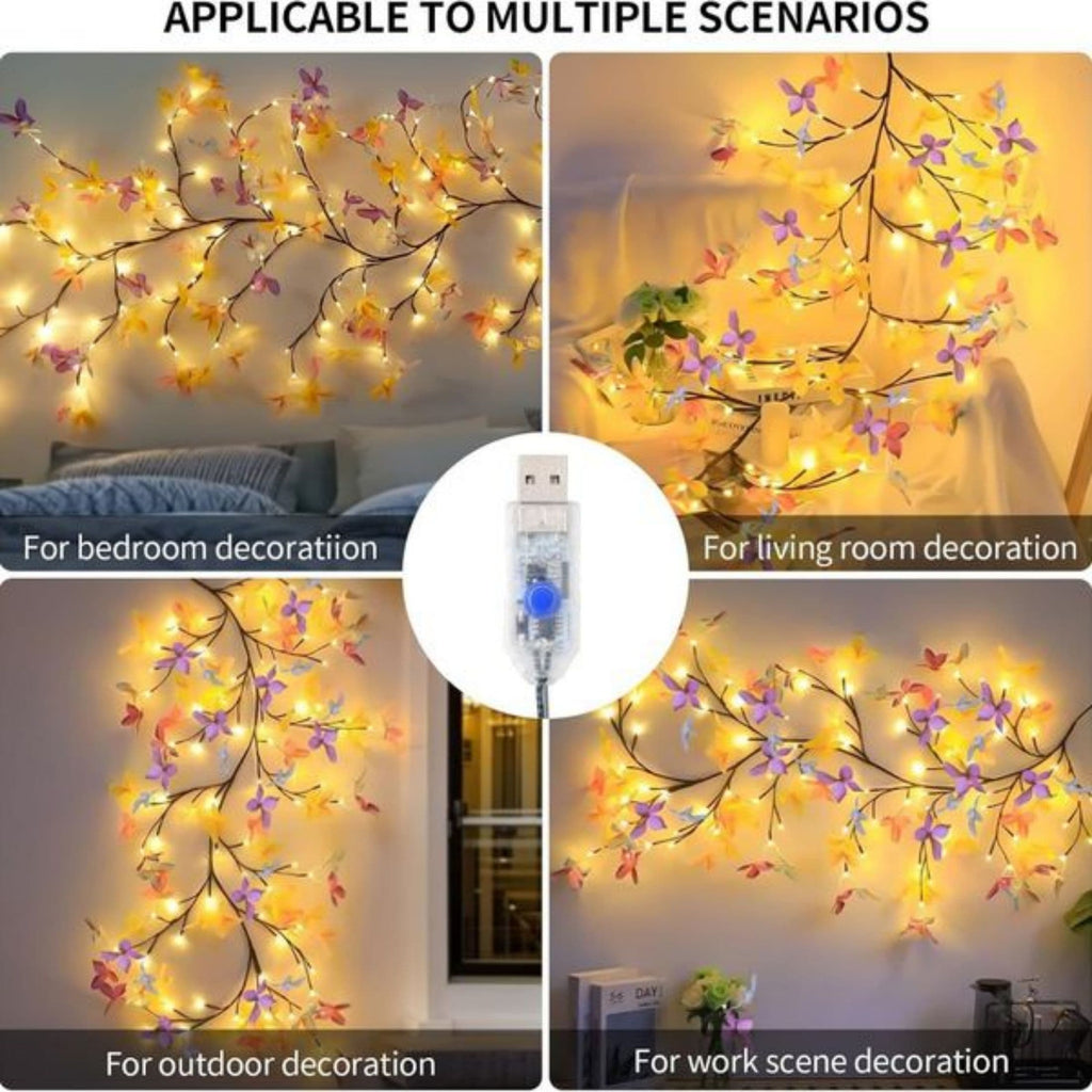 Lighted Butterfly Branch Wall Lights with Remote, Warm White - view 8