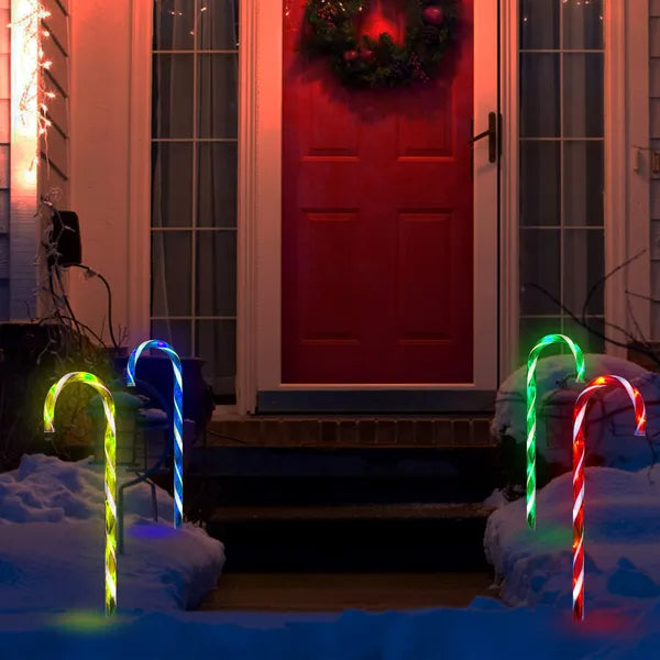 Solar Candy Cane Stake Light, Waterproof Christmas Pathway D - view 2