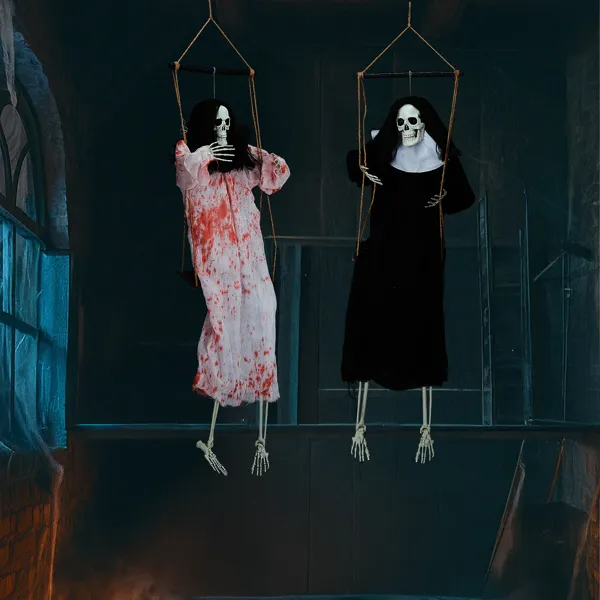 Hanging Screaming Ghosts 2-Pack with Light-Up Eyes, Outdoor  - view 4