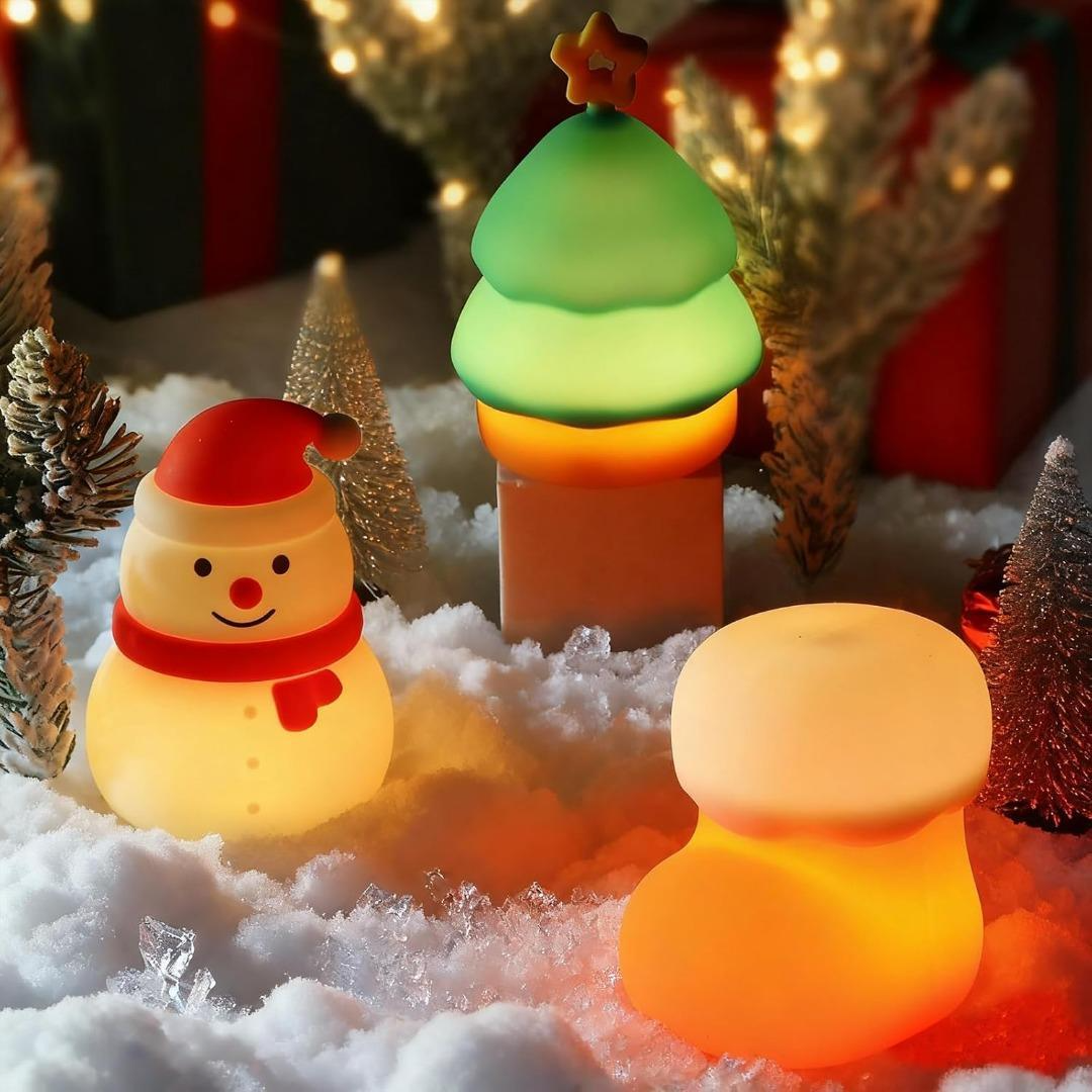 Snowman Silicone Night Light, Rechargeable Color-Changing To - view 3
