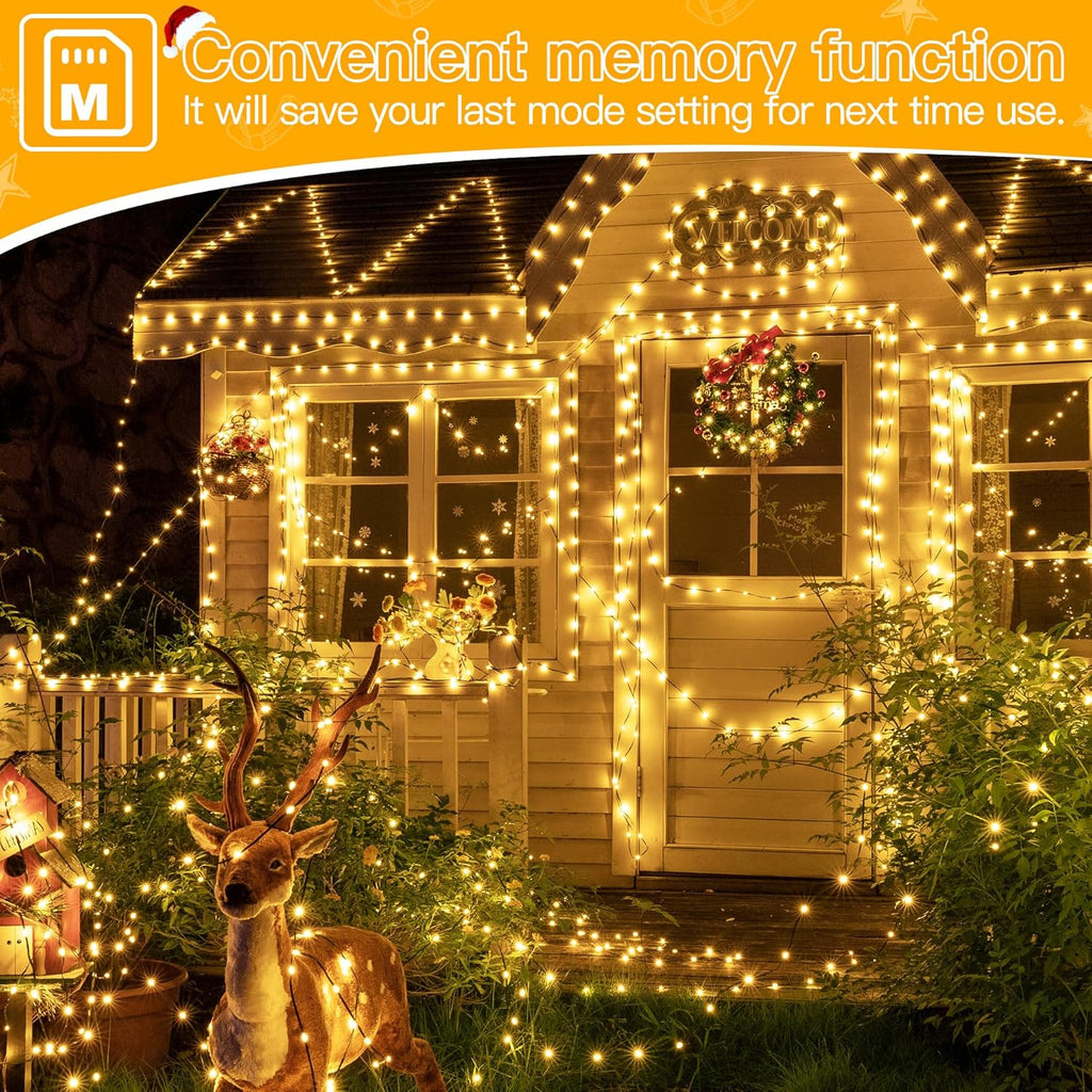 Warm White Icicle Lights 33 ft 400 LED, Connectable Indoor O - view 5