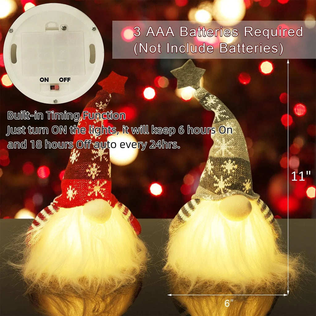 Lighted Christmas Gnome, Handmade Plush Scandinavian Tomte H - view 6