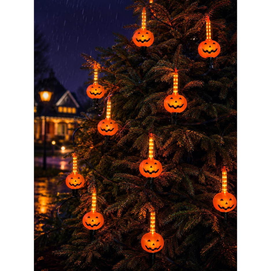 Pumpkin Bubble String Lights 7.5 ft, Shatterproof Vintage Ha - view 5